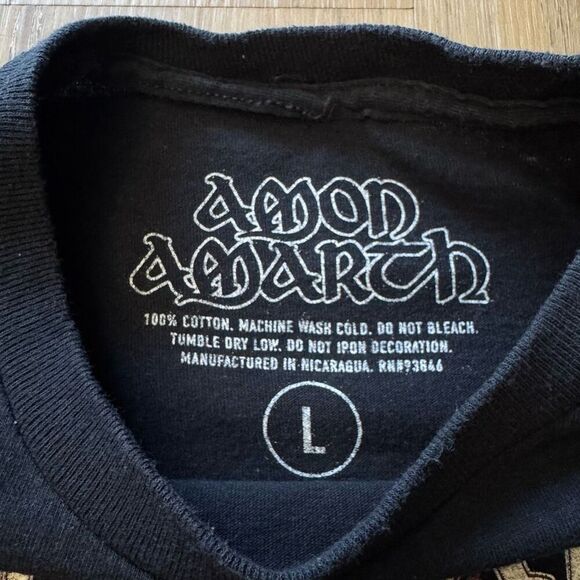 Amon Amarth In League With Heidrun Black Band Shirt Large Swedish Heavy Metal - Picture 2 of 4